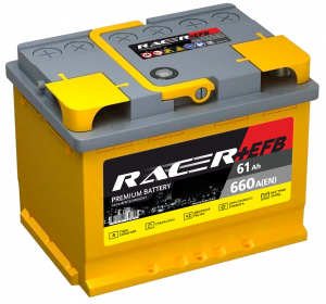 Аккумулятор RACER EFB (АКОМ) 61 Ач прям. пол. 660A 242x175x190