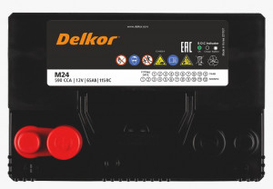 Аккумулятор лодочный DELKOR MARINE M24 65L прям. пол. 590А 260x173x225