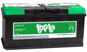 Аккумулятор TOPLA AGM STOP-N-GO 105 Ач обр. пол. 950А 393x175x190