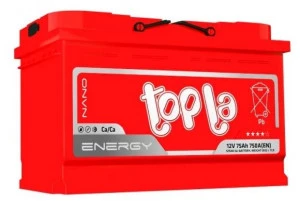 Аккумулятор Topla Energy 75L прям. пол. 750A 278x175x190