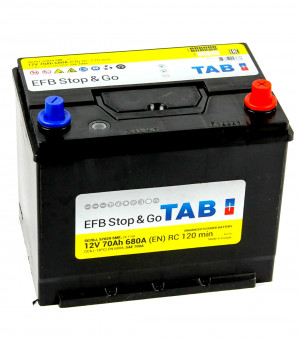 Аккумулятор TAB EFB STOP & GO Asia 70R обр. пол. 680A 260x173x220