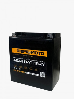 Аккумулятор для мототехники PRIME МОТО AGM 1216 14Ач 300A прям. пол. 145x80x165 (PTX16B-BS, YT16B-BS)
