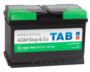 Аккумулятор TAB AGM Stop&Go 70R обр. пол. 760А 278x175x190 (2)