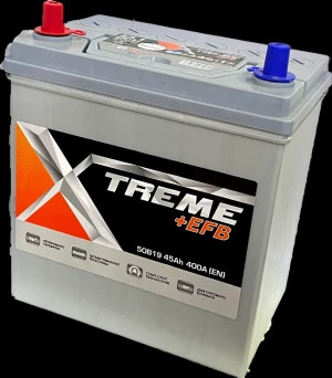 Аккумулятор XTREME +EFB 50B19R 45L прям. пол. тонкие клеммы 400A 187x129x220