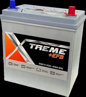 Аккумулятор XTREME +EFB 50B19L 45R прям. пол. тонкие клеммы 400A 187x129x220