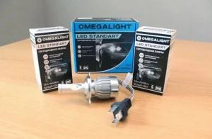 Лампа светодиодная OMEGALIGHT 12В H4 25W 6000K 2 шт. (картон)
