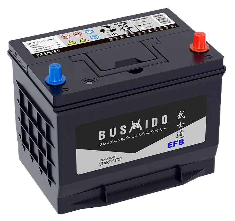 Аккумулятор BUSHIDO EFB 130D26L 80 Ач обр. пол. 730А 261x173x220