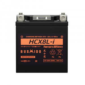 Аккумулятор Мото AGM BUSHIDO HCX8L-i 9,5Ач 140A обр. пол. 113x70x130 (YTX7L-BS)