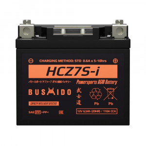 Аккумулятор Мото AGM BUSHIDO HCZ7S-i 6,5Ач 110A обр. пол. 113x70x105 (YTX5L-BS, YTZ7S)