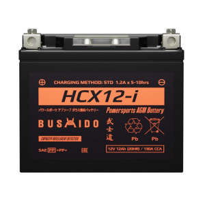 Аккумулятор Мото AGM BUSHIDO HCX12-i 13,5Ач 190A прям. пол. 150x86x130 (YTX12-BS)