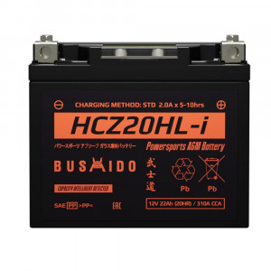 Аккумулятор Мото AGM BUSHIDO HCZ20HL-i 22Ач 310A обр. пол. 177x88x155 (YTX20HL-BS)