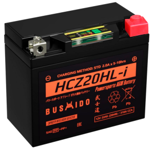 Аккумулятор для мототехники BUSHIDO AGM HCZ20HL-i 22Ач 310A обр. пол. 177x88x155 (YTX20HL-BS)