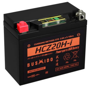 Аккумулятор для мототехники BUSHIDO AGM HCZ20H-i 22Ач 310A прям. пол. 177x88x155 (YTX20-BS, YTX20H)