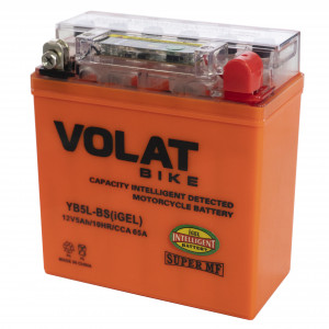 Аккумулятор для мототехники VOLAT iGEL 5Ач 65А обр. пол. 119x60x129 (YB5L-BS, 1205.1)