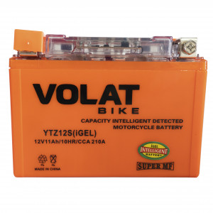 Аккумулятор для мототехники VOLAT iGEL 11Ач 210А прям. пол. 150x87x110 (YTZ12S, YTZ12S-BS, MT 12-11)