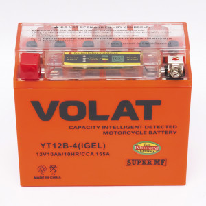 Аккумулятор для мототехники VOLAT iGEL 10Ач 155А прям.пол. 150x70x130 (YT12B-4, YT12B-BS)