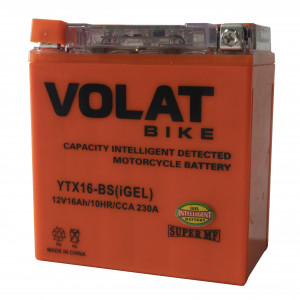 Аккумулятор для мототехники VOLAT iGEL YTX16-BS 16Ач 230А прям. пол. 150x87x161 (YTX16-BS, СТ 1216.1)