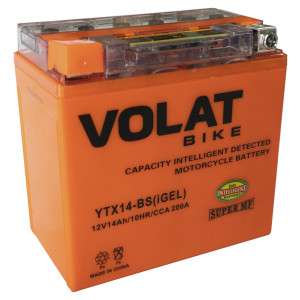 Аккумулятор для мототехники VOLAT iGEL 14Ач 200А прям. пол. 150x87x145 (YTX14-BS, СТ 1214)
