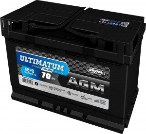 Аккумулятор Аком Ultimatum AGM 70R обр. пол. 760A 278x175x190