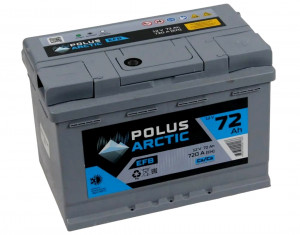 Аккумулятор POLUS ARCTIC EFB 6СТ-72 обр. пол. 720А 278x175x190