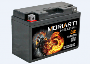 Аккумулятор для мототехники Moriarti HELL BIKE AGM 9Ач 210А прям. пол. 150х70х105 (YT9B-BS, СТ 1209.1)