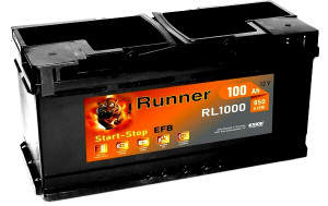 Аккумулятор RUNNER EFB L5 RL1000 100R обр. пол. 850A 353x175x190