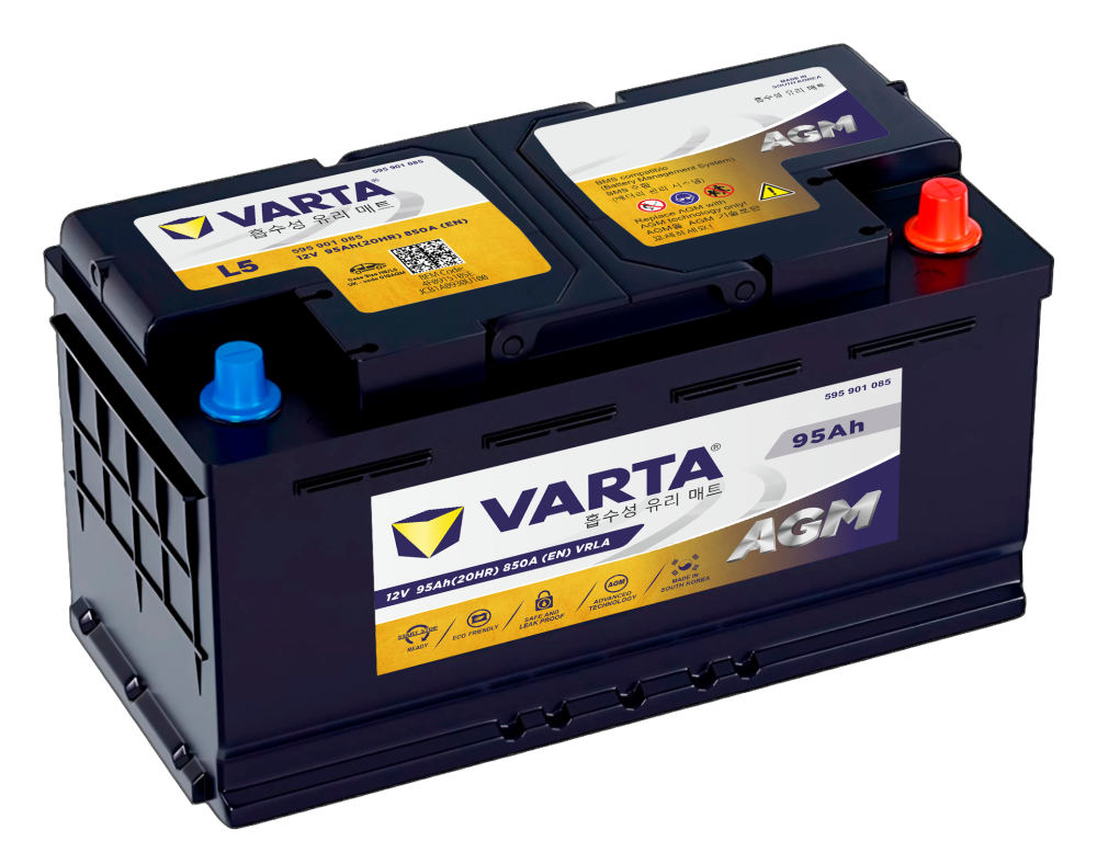 Аккумулятор Varta AGM L5 95 Ач обр. пол. 850A 353x175x190 (595 900 085)