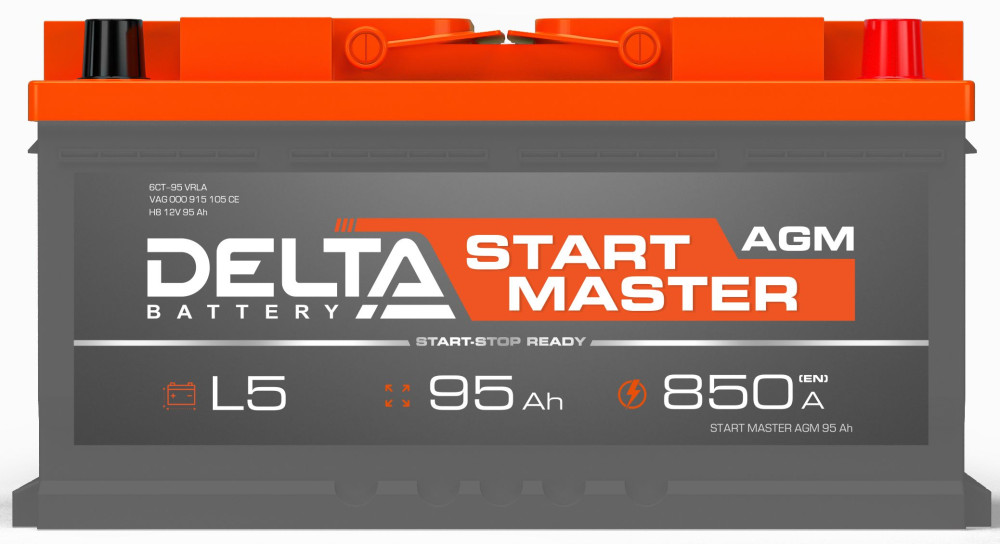 Аккумулятор DELTA START MASTER AGM 95 Ач 850А обр. пол. 353х175х190