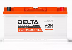 Аккумулятор DELTA START MASTER AGM 95R 850А обр. пол. 353х175х190