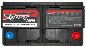 Аккумулятор BOST AGM L5 100 Ач обр. пол. 880A 353x175x190
