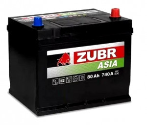 Аккумулятор Zubr Asia 80R обр. пол. 740А 260x175x225