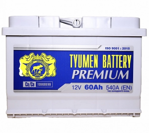 Аккумулятор Тюмень Премиум 60L прям. пол. низкий 540A 242x175x175