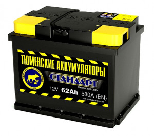 Аккумулятор Тюменский СТАНДАРТ 62R обр. пол. 580A 242x175x190