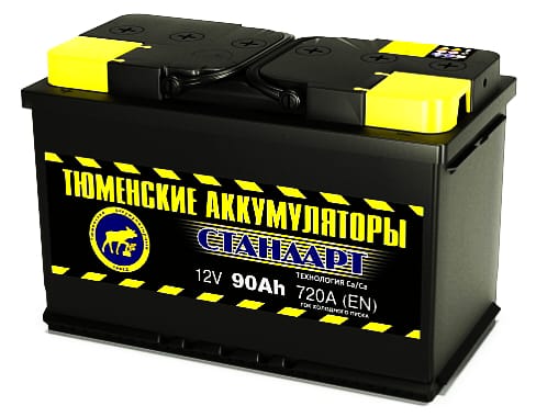 Аккумулятор Тюменский СТАНДАРТ 90L прям. пол. 720A 310x175x200