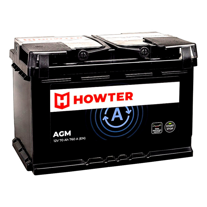 Аккумулятор HOWTER AGM 70R обр. пол. 760А 278x175x190