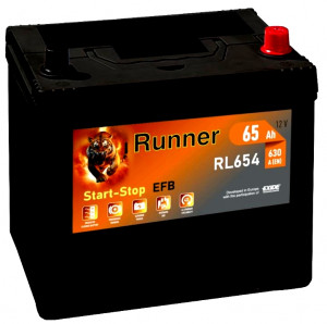 Аккумулятор RUNNER EFB D23 RL654 65R обр. пол. 630A 232x173x220