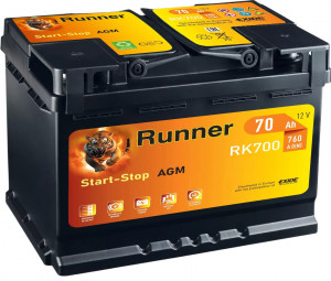 Аккумулятор RUNNER AGM L3 RK700 70R обр. пол. 760A 278x175x190