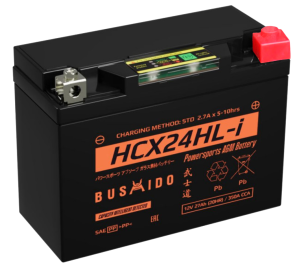 Аккумулятор для мототехники BUSHIDO AGM HCX24HL-i 27Ач 350A обр. пол. 204x91x159 (YTX24HL-BS, СТ 1220)