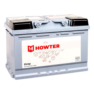 Аккумулятор HOWTER Grey 75R 700А низкий обр. пол. 278x175x175