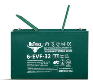 Тяговый аккумулятор для инвалидной коляски RuTrike AGM 6-EVF-32 (12V32A/H C3) 266×76×170