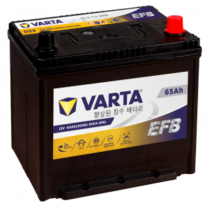 Аккумулятор Varta EFB D23 65R обр. пол. 650A 232x173x220