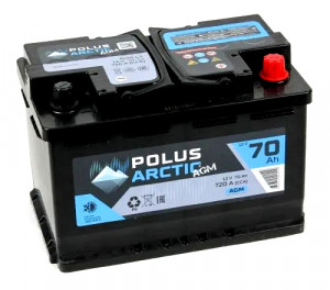 Аккумулятор POLUS ARCTIC AGM 70R обр. пол. 720A 278x175x190