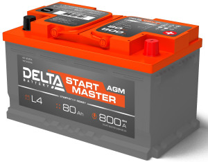 Аккумулятор DELTA START MASTER AGM 80 Ач обр. пол. 800А 315x175x190