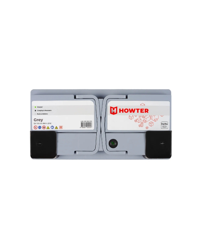 Аккумулятор HOWTER Grey 100 Ач обр. пол. 850А 353x175x190