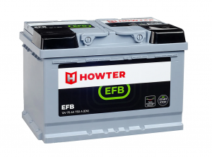 Аккумулятор HOWTER EFB 75R 750А обр. пол. 278x175x190