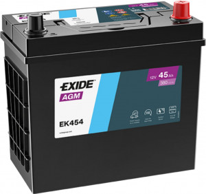 Аккумулятор EXIDE Start-Stop AGM B24 45R обр. пол. 380А 238x128x220 (EK454) France