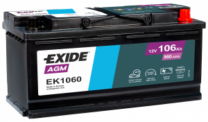 Аккумулятор EXIDE Start-Stop AGM 106R обр. пол. 950А 393x175x190 (EK1060) France