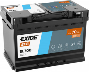 Аккумулятор EXIDE EFB 70R обр. пол. 760А 278x175x190 (EL700) France