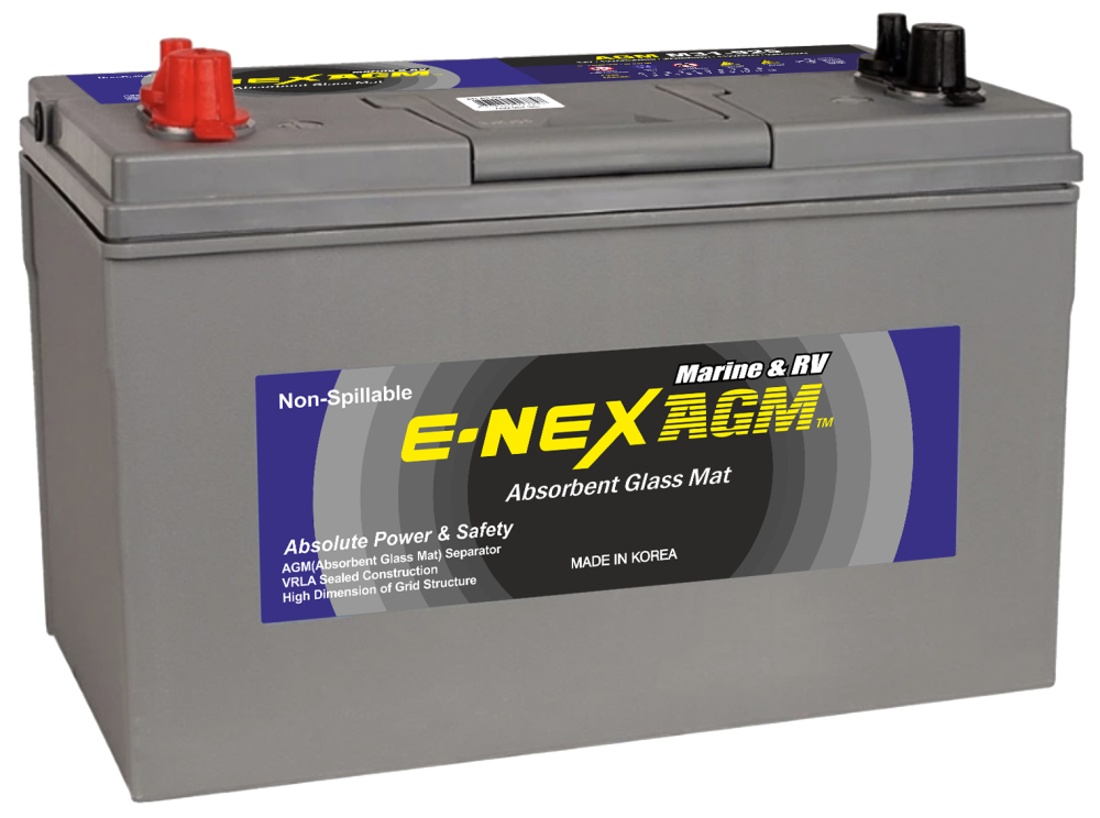 Аккумулятор лодочный ATLAS E-NEX MARINE AGM M31-925 100Ач прям. пол. 925A 330x173x240