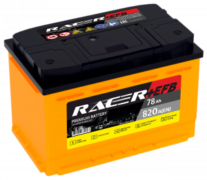 Аккумулятор RACER EFB (Kainar) 78 Ач обр. пол. 820A 278x175x190